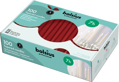 Bolsius - Gotische kaarsen - Wijnrood - 100 stuks