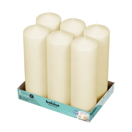 Bolsius - Stompkaarsen - 250/80 - Ivoor - 6 stuks